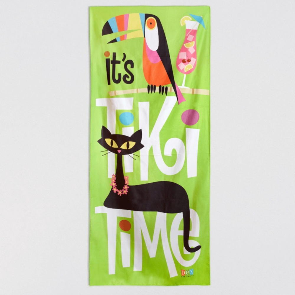 Tiki Time microfiber beach towel